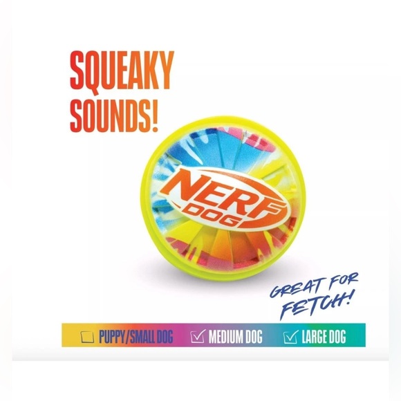 Nerf Color Blast Squeaker Ball Dog Toy - Picture 2 of 4